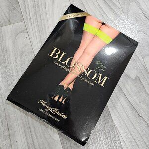 Honey Birdette Blossom Neon Lime Stockings Stay Ups with Back Seams Size M